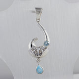 Rainbow Moonstone Silver Pendant