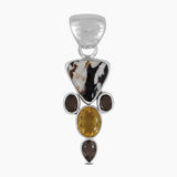 925 Silver Peanut Wood Jasper Pendants