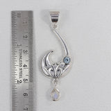 Rainbow Moonstone Silver Pendant