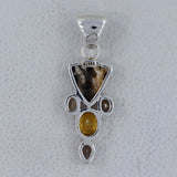 925 Silver Peanut Wood Jasper Pendants