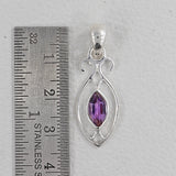 925 Sterling Silver Pendant Set Made with Amethyst Gemstone