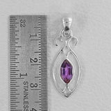925 Sterling Silver Pendant Set Made with Amethyst Gemstone