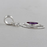 925 Sterling Silver Pendant Set Made with Amethyst Gemstone