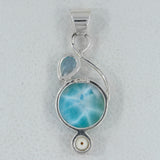 Larimar & Blue Topaz Silver Pendant