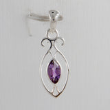 925 Sterling Silver Pendant Set Made with Amethyst Gemstone