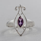 925 Sterling Silver Pendant Set Made with Amethyst Gemstone