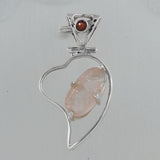 Raw Amethyst Gemstone Silver Pendant