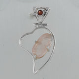 Raw Amethyst Gemstone Solid Silver Pendant