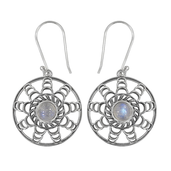 Natural Rainbow Moonstone Gemstone 925 Sterling Silver Jewelry Set