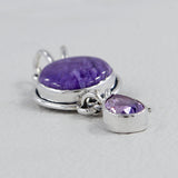 925 Sterling Silver Charoite Pendant