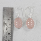 Natural Rose Quartz Earrings Silver