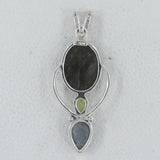 Larimar, Blue Topaz 925 Sterling Silver Pendant