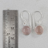 Natural Rose Quartz Earrings Silver