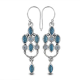 Blue Topaz Silver Earrings