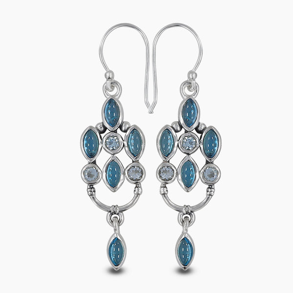 Blue Topaz Silver Earrings