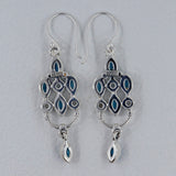 Blue Topaz & Green Amethyst Silver Earrings