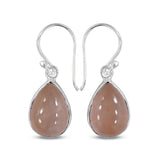 Natural Rose Quartz Earrings Silver