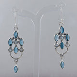 Blue Topaz Silver Earrings