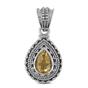 925 Silver Natural Citrine Pendant
