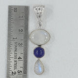 Rainbow Moonstone Silver Pendant