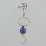 Rainbow Moonstone Silver Pendant