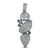 Rainbow Moonstone Silver Pendant