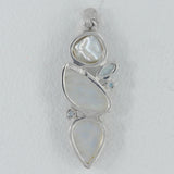 Rainbow Moonstone Silver Pendant