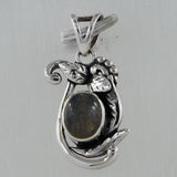 Rainbow Moonstone Silver Pendant