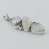 Rainbow Moonstone Silver Pendant