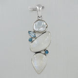 Rainbow Moonstone Silver Pendant