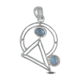 Rainbow Moonstone Silver Pendant