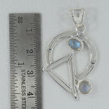 Rainbow Moonstone Silver Pendant