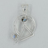 Rainbow Moonstone Silver Pendant