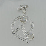 Rainbow Moonstone Silver Pendant