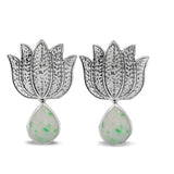 Green Glacier Emerald Silver Earrings