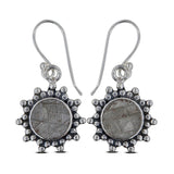 Muonionalusta Meteorite Slice Dangle Earrings