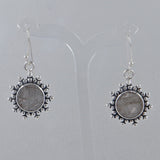 Muonionalusta Meteorite Slice Dangle Earrings