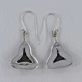 Fossilized Shark Tooth Silver Earrings