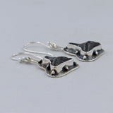 Fossilized Shark Tooth Silver Earrings