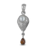 Pearl & Tourmaline 925 Silver Pendant