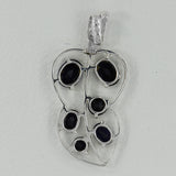 Tourmaline Leaf Silver Pendant