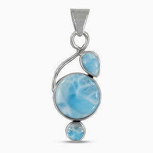 Larimar & Blue Topaz Silver Pendants