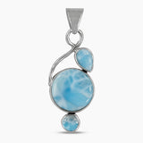 Larimar & Blue Topaz Silver Pendants