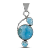 Larimar & Blue Topaz Silver Pendant