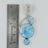 Larimar & Blue Topaz Silver Pendant