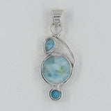 Larimar & Blue Topaz Silver Pendant