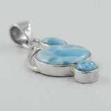 Larimar & Blue Topaz Silver Pendant