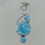 Larimar & Blue Topaz Silver Pendant