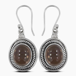 Smoky Quartz Silver Earrings