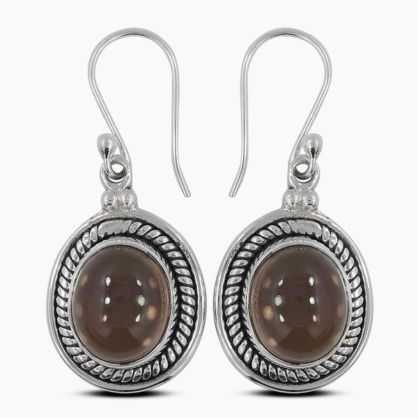 Smoky Quartz Silver Earrings